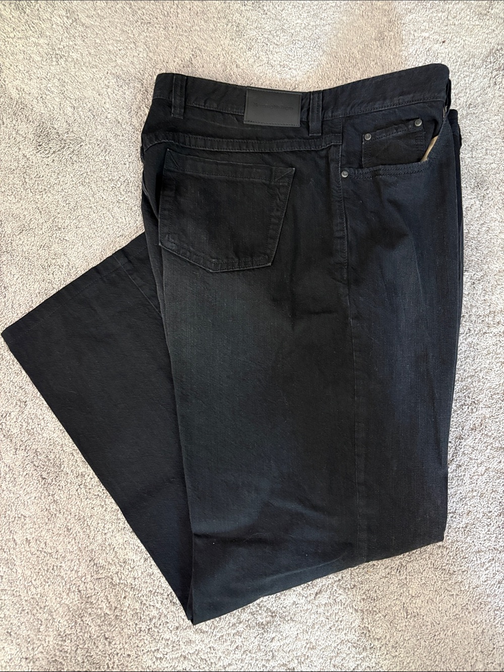 Ermeneglido Zegna Men's Black Straight-Leg Jeans 40